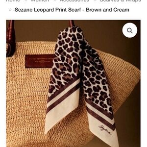 Sezane Leopard Print Scarf - Brown and Cream